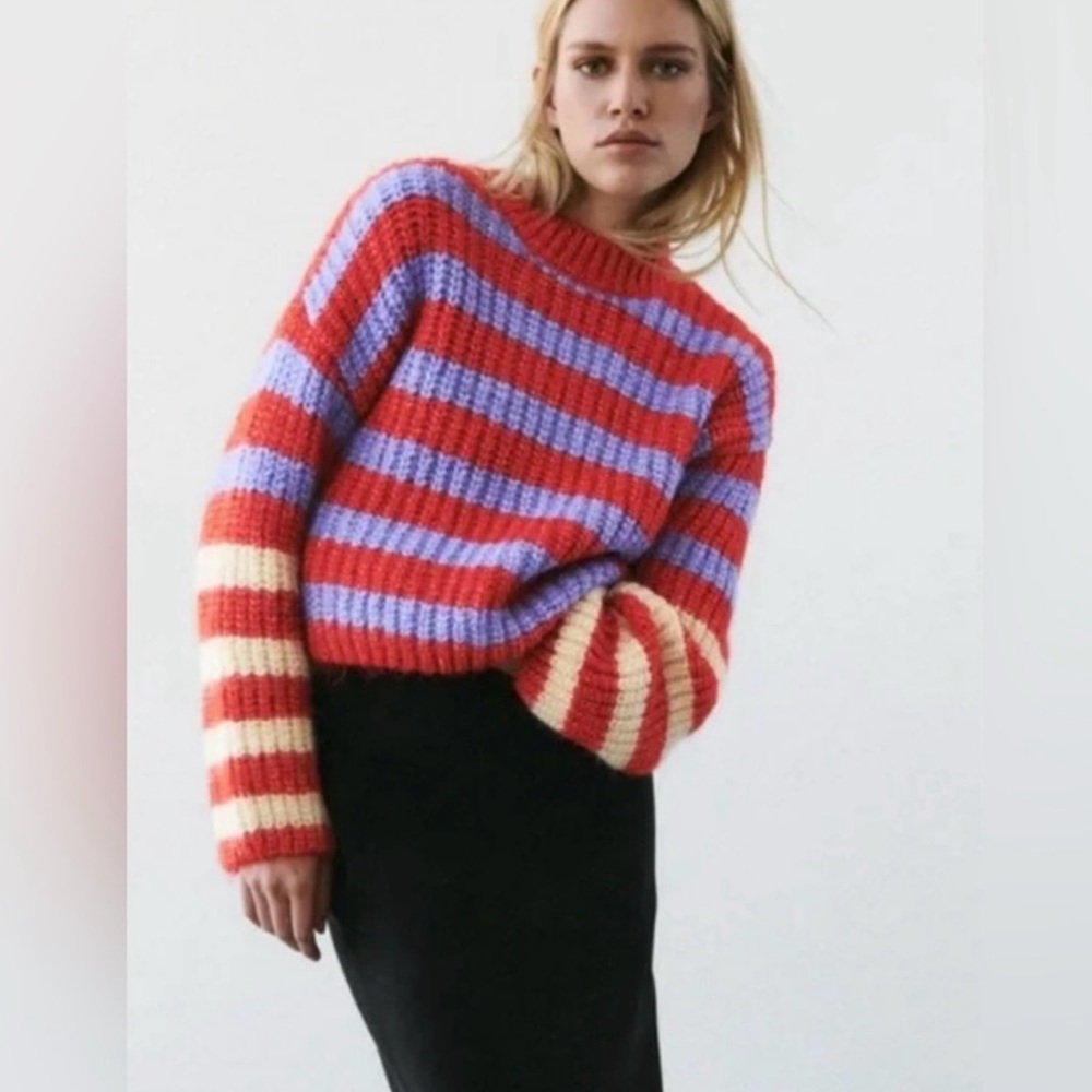Striped Red and Purple Sweater